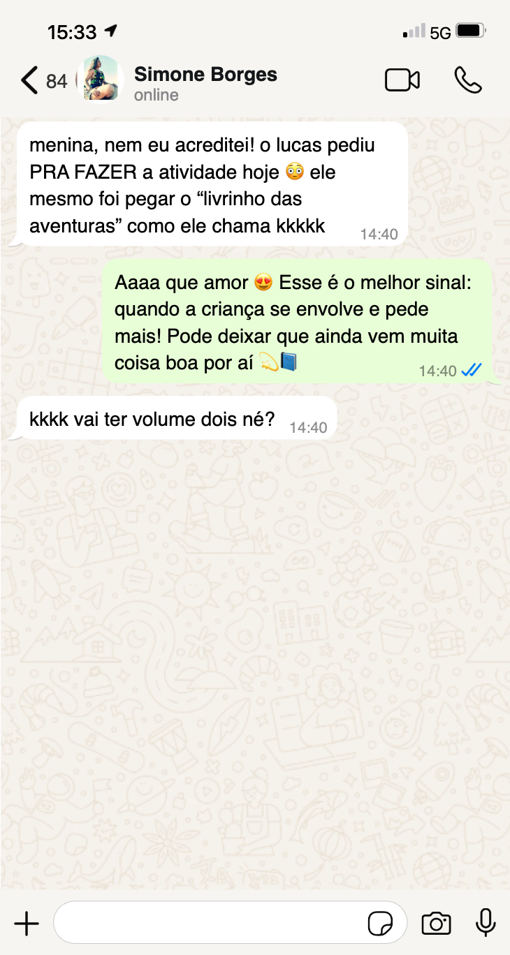 Print de conversa de feedback